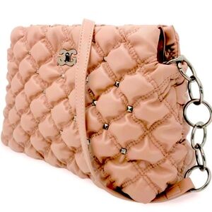 Gilda Paris Quilted WaffleHandbag Purse Blush Quilted Waffle Handbag New NWT